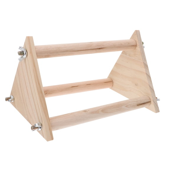 MERRYHAPY Beige Wooden Bird Stand Perch Rack for Pet Birds and Parrots, Indoor and Outdoor Use