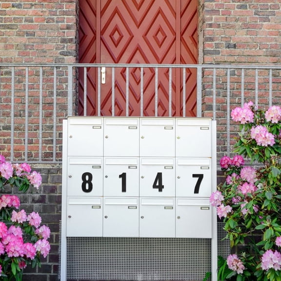 MERRYHAPY Black Adhesive Door Numbers for Car Use, Easy Apply Home Address Stickers, Weather Resistant, 10 Sheets