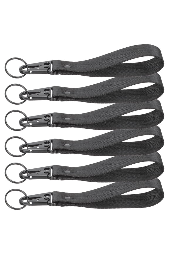 Black Nylon Key and Backpack Buckles, Lightweight Keychain Set, 6 Pieces for Everyday Use and Outdoor Gear