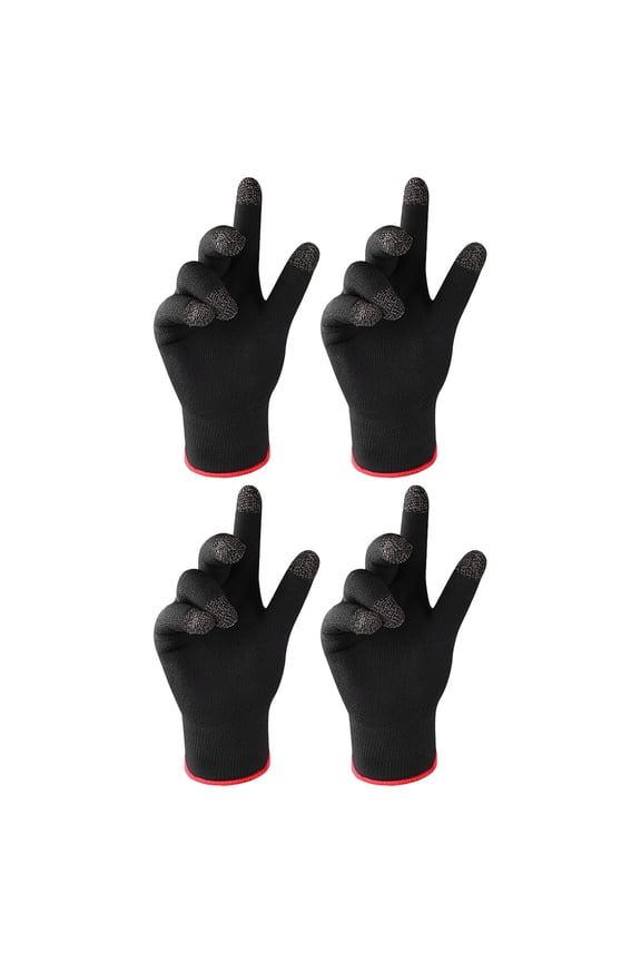 Black Touchscreen Gloves Nylon Plated Silver Fiber for Winter Sports Playing