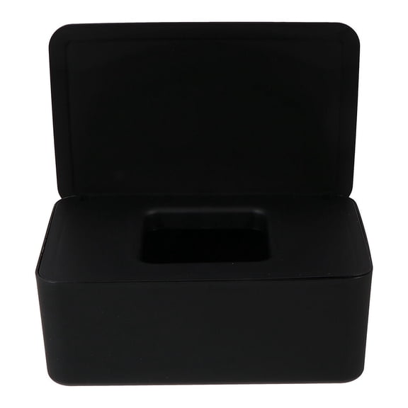 MERRYHAPY Black Plastic Tissue Box with Lid, Easy to Clean Modern Decorative Tissue Holder for Home and Office Use