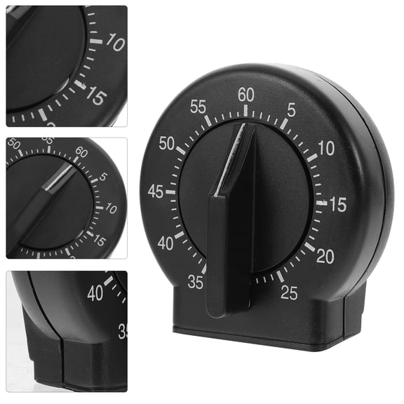 MERRYHAPY Black Plastic Visual Timer for Kids and Kitchen, Easy to Use Adjustable 1-60 Minutes, Compact Size for Time Management