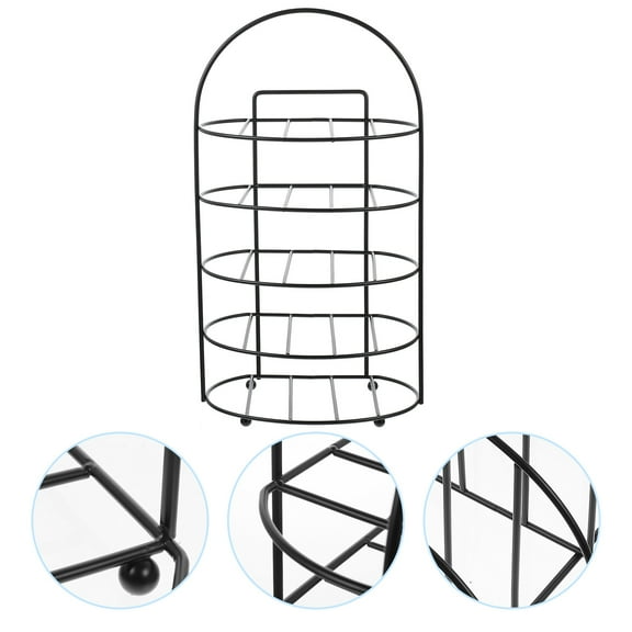MERRYHAPY Black Plate Display Rack Multi-Functional Kitchen Storage Organizer for Home and Restaurant Use 1 Pack