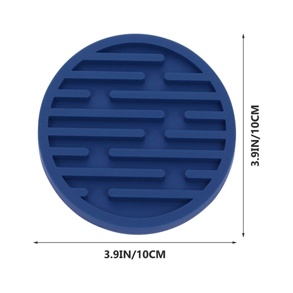 MERRYHAPY 2Pcs Blue Silicone Cup Mats Anti-Skid Heat Insulated Coasters for Home Dishwasher Safe