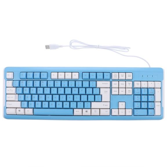 MERRYHAPY Blue ABS Gaming Keyboard, Professional Design, Multiple Keys Non-Conflict, Easy to Install