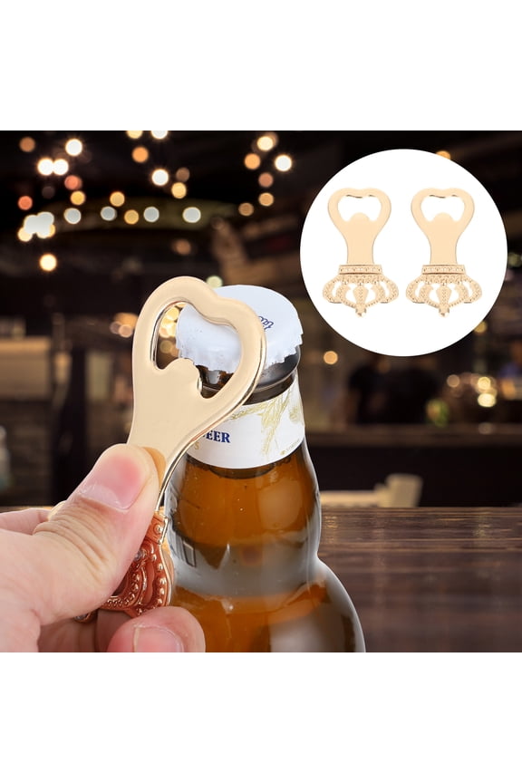 Bottle Opener Key Chain 12Pcs Golden Crown Shape Rust Resistance For Kitchen Use