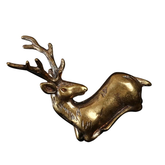 MERRYHAPY Brass Deer Sculpture 2 Pcs Fawn Figurine Antique Style Retro Car Interior present