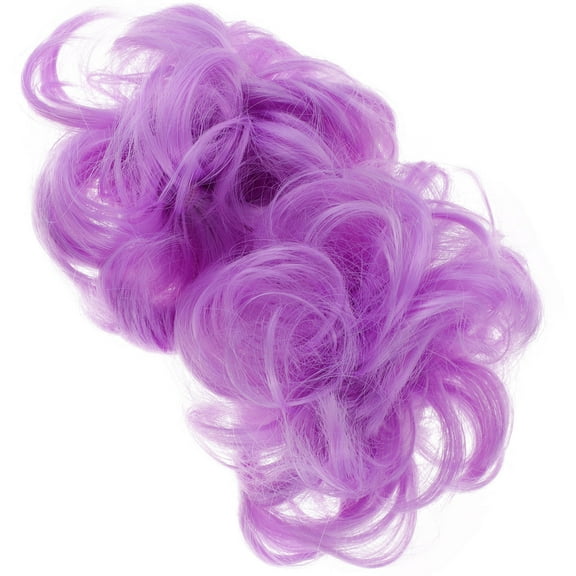 MERRYHAPY 2Pcs Messy Curly Violet Hair Bun Extensions Synthetic Hair Pieces for Stylish Updo