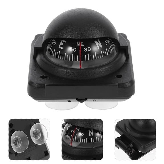 MERRYHAPY Marine Boat Compass Dash Mount with Adjustable Declination Black Navigation Compass