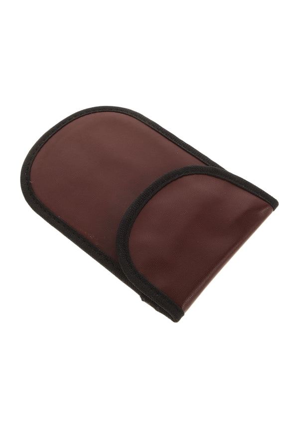 Brown PU Key Pouch Scratch-Resistant Storage Organizer Compact Design