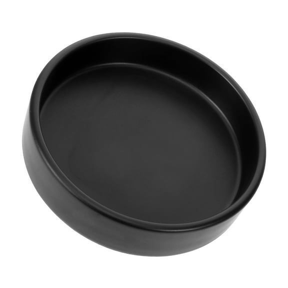 MERRYHAPY Black Ceramic Plant Saucer Indoor Pot Tray with Water Drainage for Flower Pots and