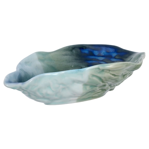 MERRYHAPY Oyster Shell Shape Ceramic Decorative Tray Multi Color Plate for Serving and Home Decor