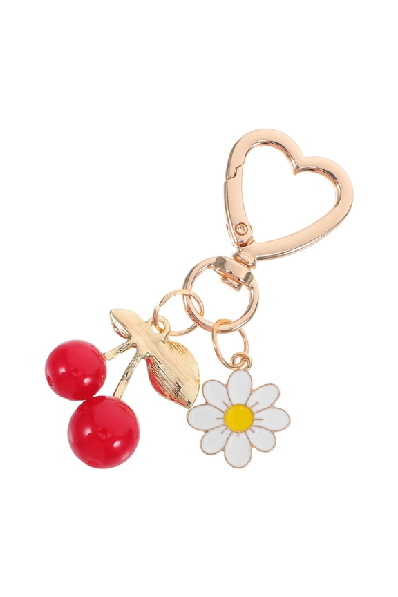 Korean Style Cherry Keychain Durable Alloy for Fashionable Decor