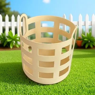 MERRYHAPPY Yellow Plastic Laundry Hamper for Home Organization, Durable Storage Basket for Living Room, Bedroom, Bathroom