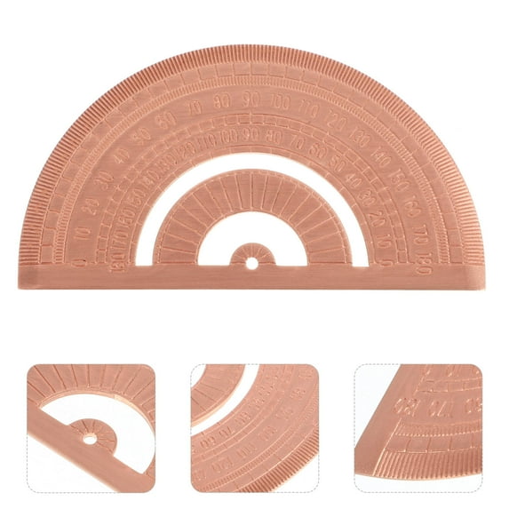 MERRYHAPY Copper Metal Protractor for Home and Math Use - Retro Design