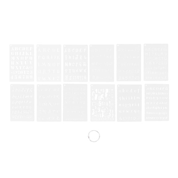 MERRYHAPY 12pcs Small Alphabet Stencils White Reusable Drawing and Crafting Templates for Kids and Adults