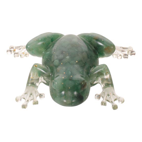 MERRYHAPY Crystal Frog Figurine Handcrafted Light Green Crystal Desk Decor