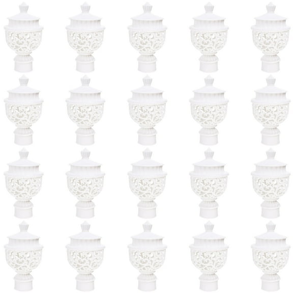 MERRYHAPY Curtain Rod Ends 20Pcs White for Homeowners Simple Design 11.8x2.5in