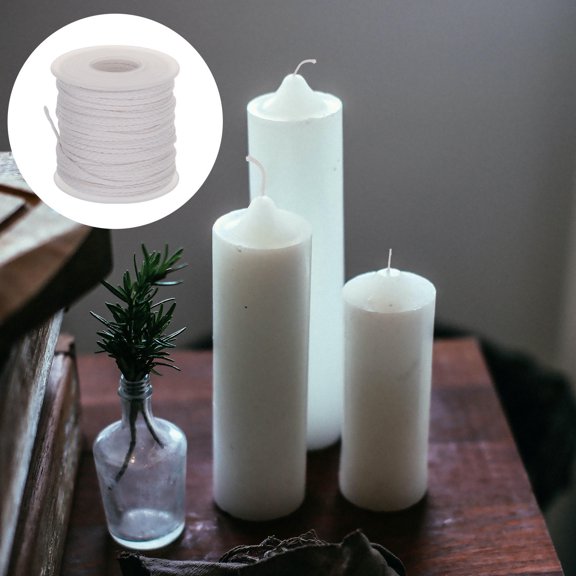 MERRYHAPY White Braided Cotton Candle Wick ng for DIY Candle Making Smokeless and Stable Burning