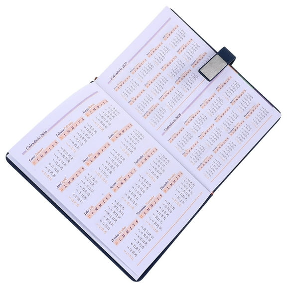 MERRYHAPY 2026 Daily Planner Notebook with Dark PU Cover, Monthly Index, Bookmarks, and Yearly Calendar Organizer