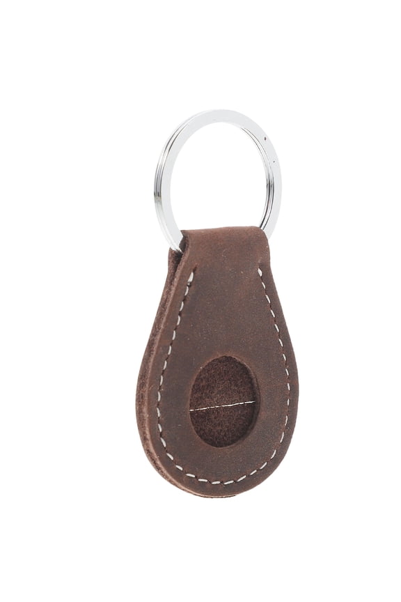 Dark Brown Coin Holder Keychain with Snap Open Display for Coins and Key Storage