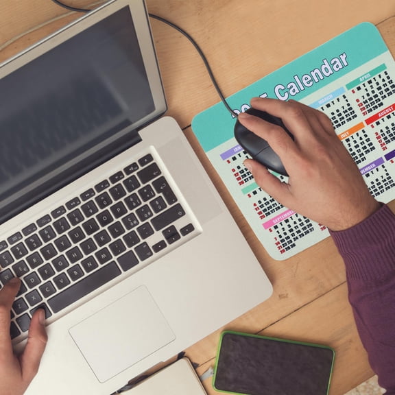 MERRYHAPY Green Calendar Mouse Pad with Date Display, Unique Design, Office Desk Accessory for Home and Work