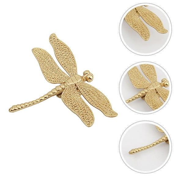 Brass Dragonfly Cabinet Knobs, Decorative Drawer Pulls for Dressers, Closets, Wardrobes, Unique Cupboard Door Handles, Home Decor, Golden