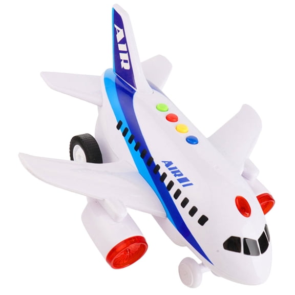 MERRYHAPY White Electronic Airplane Toy for Kids with Lights, Sounds, and Interactive Learning Features