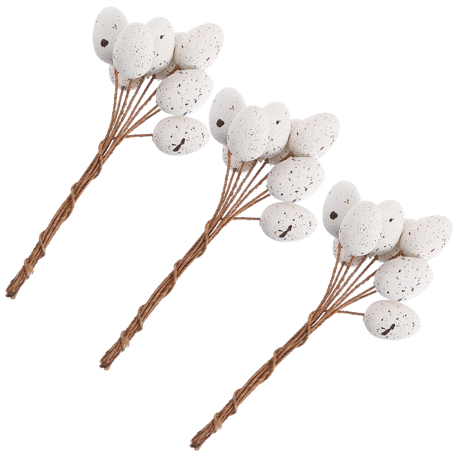 MERRYHAPY Egg Shaped Spring Picks 27Pcs White Plastic and Iron for ...