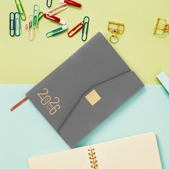 MERRYHAPY Daily Task Planner Notebook with Ink Resistant Paper and Grey Cover