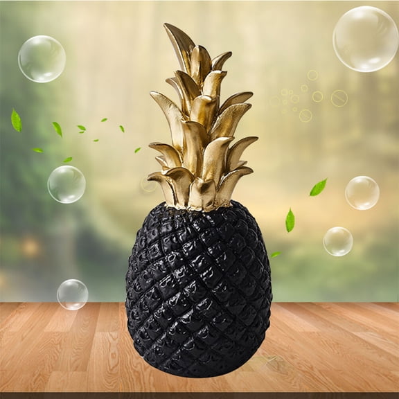 Cabilock Resin Pineapple Ornaments, Elegant Black Pineapple Decor, Artificial Fruit Model for Home, Office, Table, Shelf Decoration