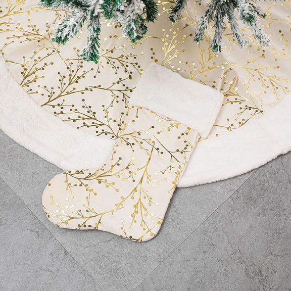 MERRYHAPPY Christmas Fireplace Decorations Stocking Holder Cloth Set Holiday Mantel Decor