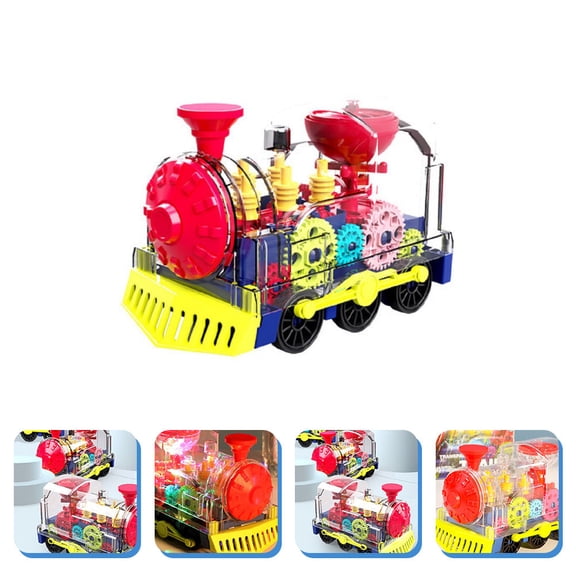 MERRYHAPY Flashing Train Toy for Kids Creative Plastic Train with Sounds and Lights 10.5 Inches