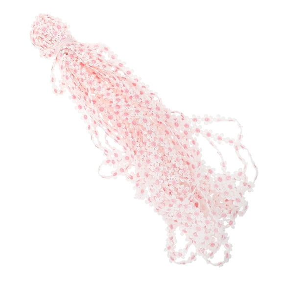 MERRYHAPY Flower Applique Trim Pink Polyester Silk for Decoration 1Pc