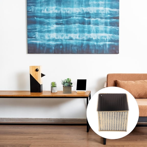 MERRYHAPY Flower Pots for Indoor Golden Galvanized Iron Windowsills 1Pack