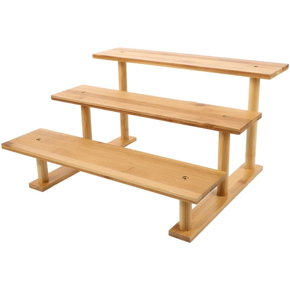 MERRYHAPY Multi-Layer Wooden Flower Stand Storage Rack for Indoor Gardening and Plant Display, Khaki Finish