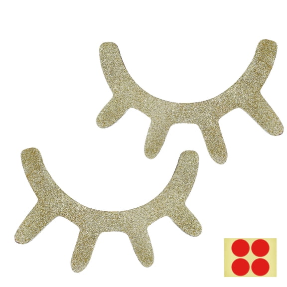 MERRYHAPY 1Pair Golden Eyelash Wall Stickers Glitter Wall Decals for Room Decoration