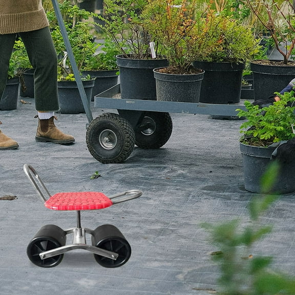 MERRYHAPY 2Pcs Rolling Garden Seat Wheel Rubber Durable Portable Furniture Caster