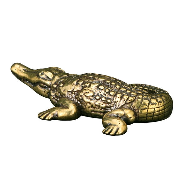 MERRYHAPY Golden Brass Figurine Vintage Animal Statue Small Tabletop Decor Unique Home Office Decoration 3.5x1.5x1.5