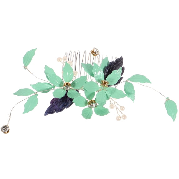 MERRYHAPY Green Leaf Bridal Hair Comb, Elegant Wedding Hair Accessory for Brides, Proms, and Special Occasions