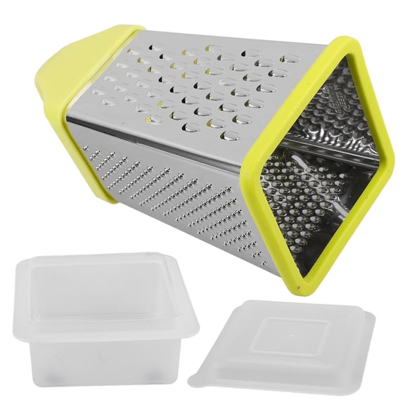 MERRYHAPY Stainless Steel Box Grater with Silicone Handle, Vegetable Slicer and Fruit Cutter, 9.14.14.1in, 1 Set
