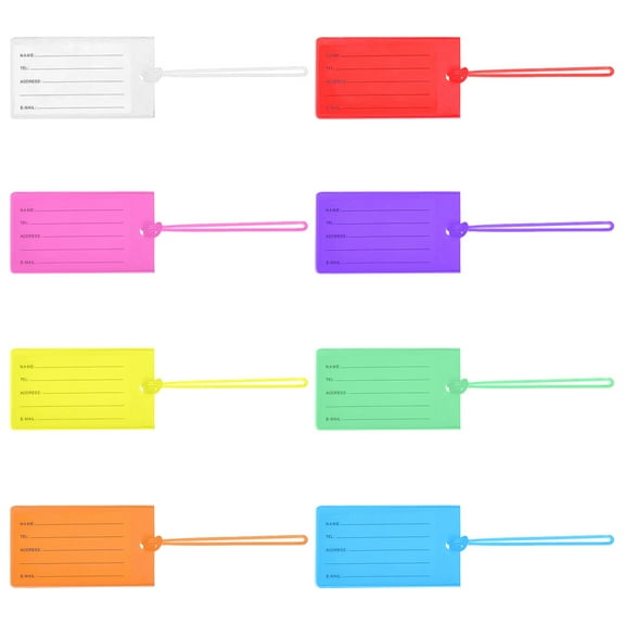 MERRYHAPY PVC Luggage Tags Set of 8 Assorted Colors Compact Identifier Labels