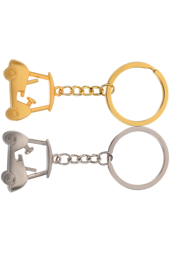 2-Pack Metal Keychains with Golf Charm Pendants, Accessories for Backpacks, Keys, and Bags