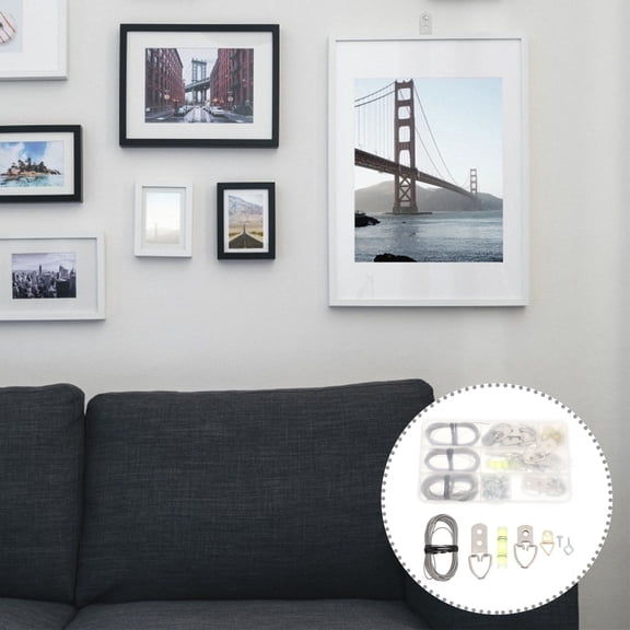 MERRYHAPY Photo Hanging Kit with Steel Wire Hangers for Pictures and Home Decor, Easy to Use and