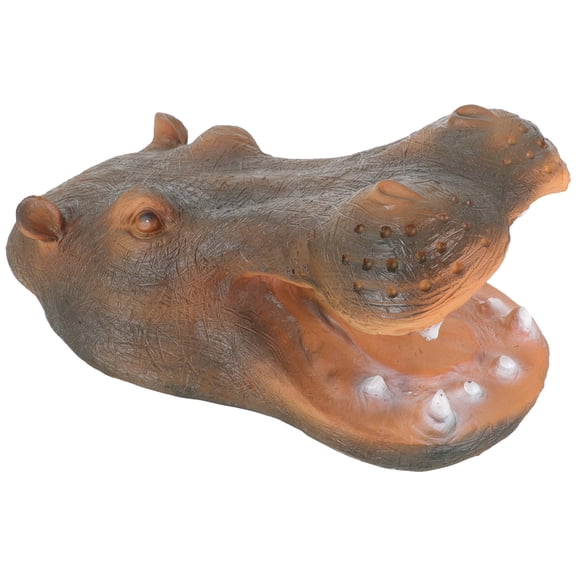 MERRYHAPY Hippo Garden Statue Light Brown Outdoor Floating Animal Decor for Yard Patio Lawn 1 Piece