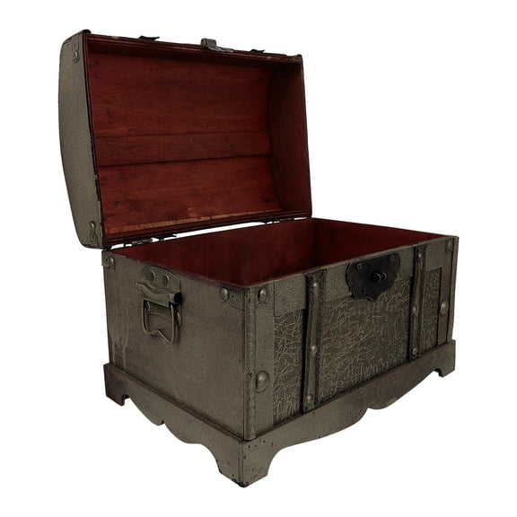 MERRYHAPY Golden Wooden Treasure Box Retro Pirate Chest for Home Use Jewelry Organizer
