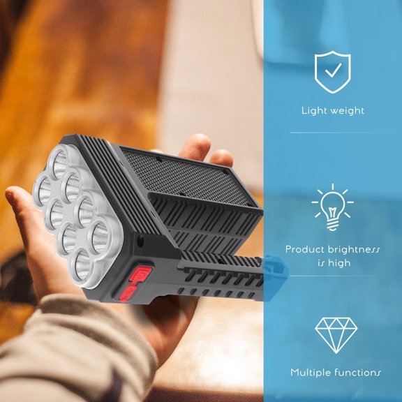 MERRYHAPY LED Outdoor Lamp Portable Solar Handheld Light with Rechargeable Battery for Camping and Fishing