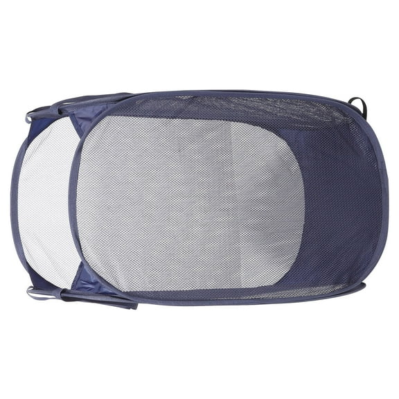 MERRYHAPY Dark Laundry Hamper with Handles, Polyester and Stainless Steel Frame, Large Storage Basket for Clothes