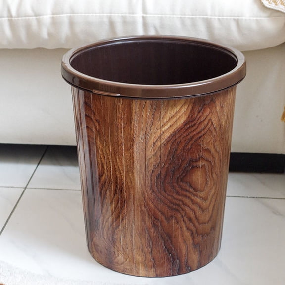 MERRYHAPY Lightweight Brown Plastic Trash Can for Home, Kitchen, Office, Study Room - and Compact Waste Bin