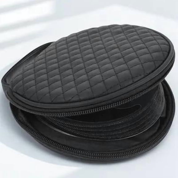 MERRYHAPY Black PU CD Organizer Bag, High Capacity Disc Storage Case, Lightweight with Easy Open Zipper, Protects Multiple CDs and DVDs
